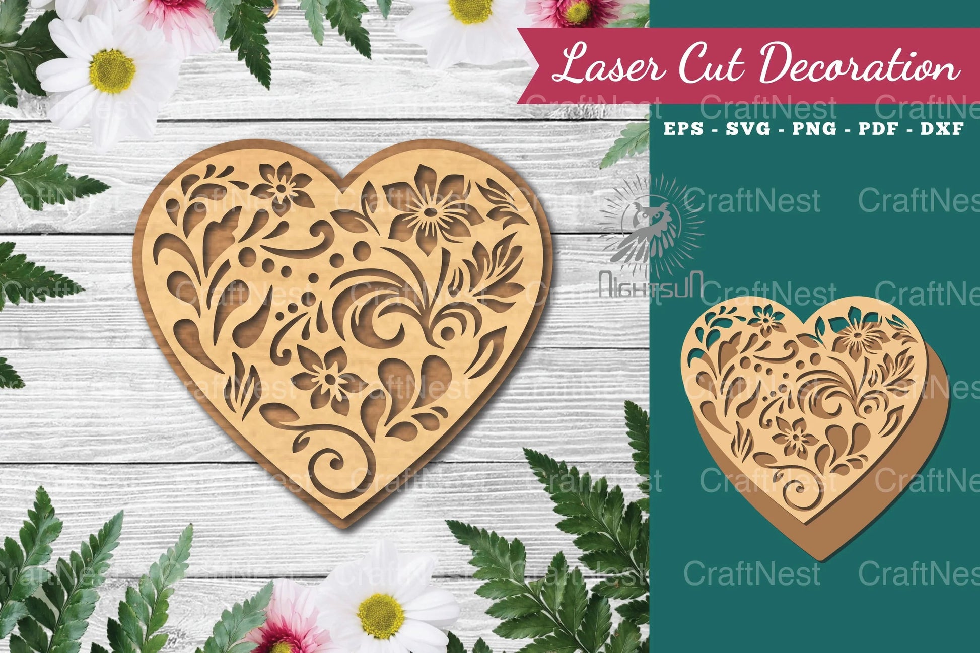 Decorative Heart Laser Cut Decoration Clipart Bundle - CraftNest - Digital Crafting and Art