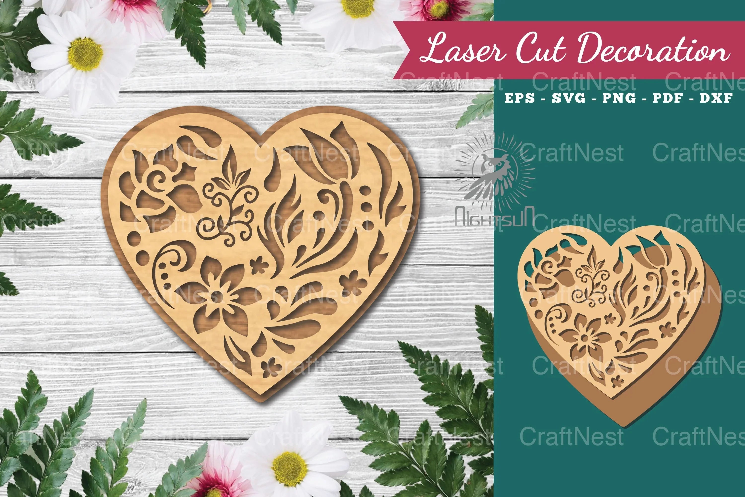 Decorative Heart Laser Cut Decoration Clipart Bundle - CraftNest - Digital Crafting and Art