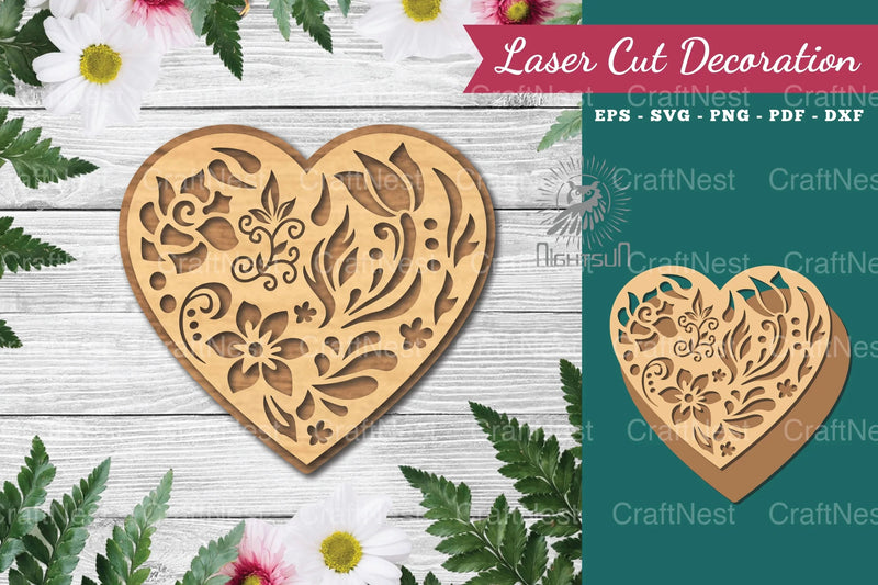 Decorative Heart Laser Cut Decoration Clipart Bundle - CraftNest - Digital Crafting and Art
