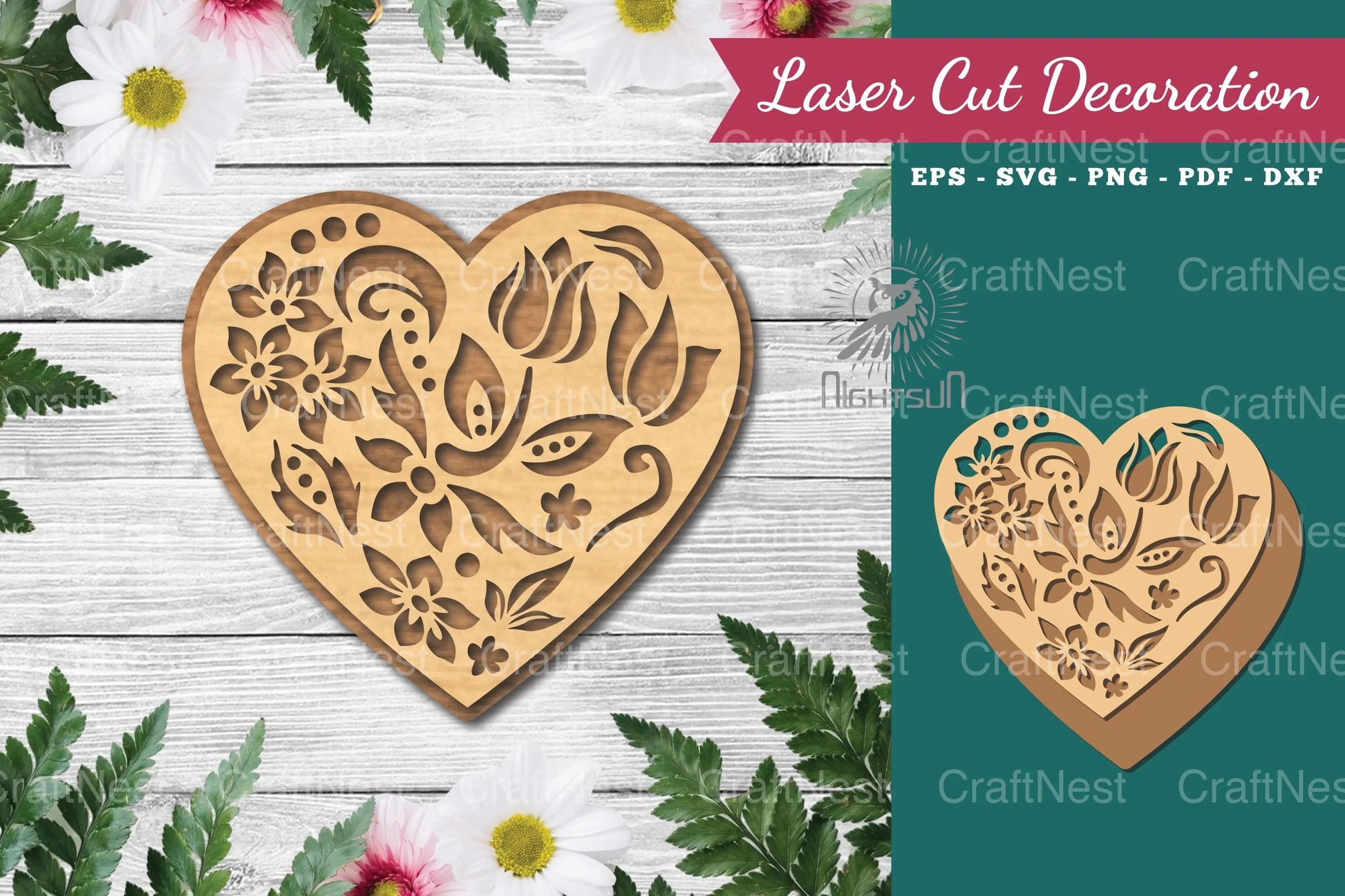 Decorative Heart Laser Cut Decoration Clipart Bundle - CraftNest - Digital Crafting and Art