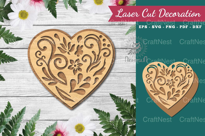 Decorative Heart Laser Cut Decoration Clipart Bundle - CraftNest - Digital Crafting and Art