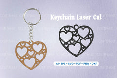 Decorative Heart Laser Cut Keychain SVG Bundle - CraftNest - Digital Crafting and Art