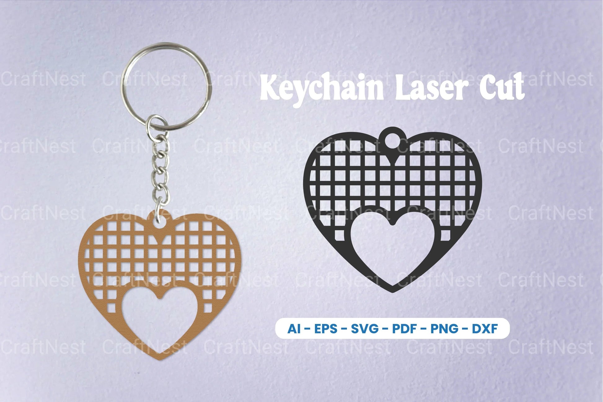 Decorative Heart Laser Cut Keychain SVG Bundle - CraftNest - Digital Crafting and Art