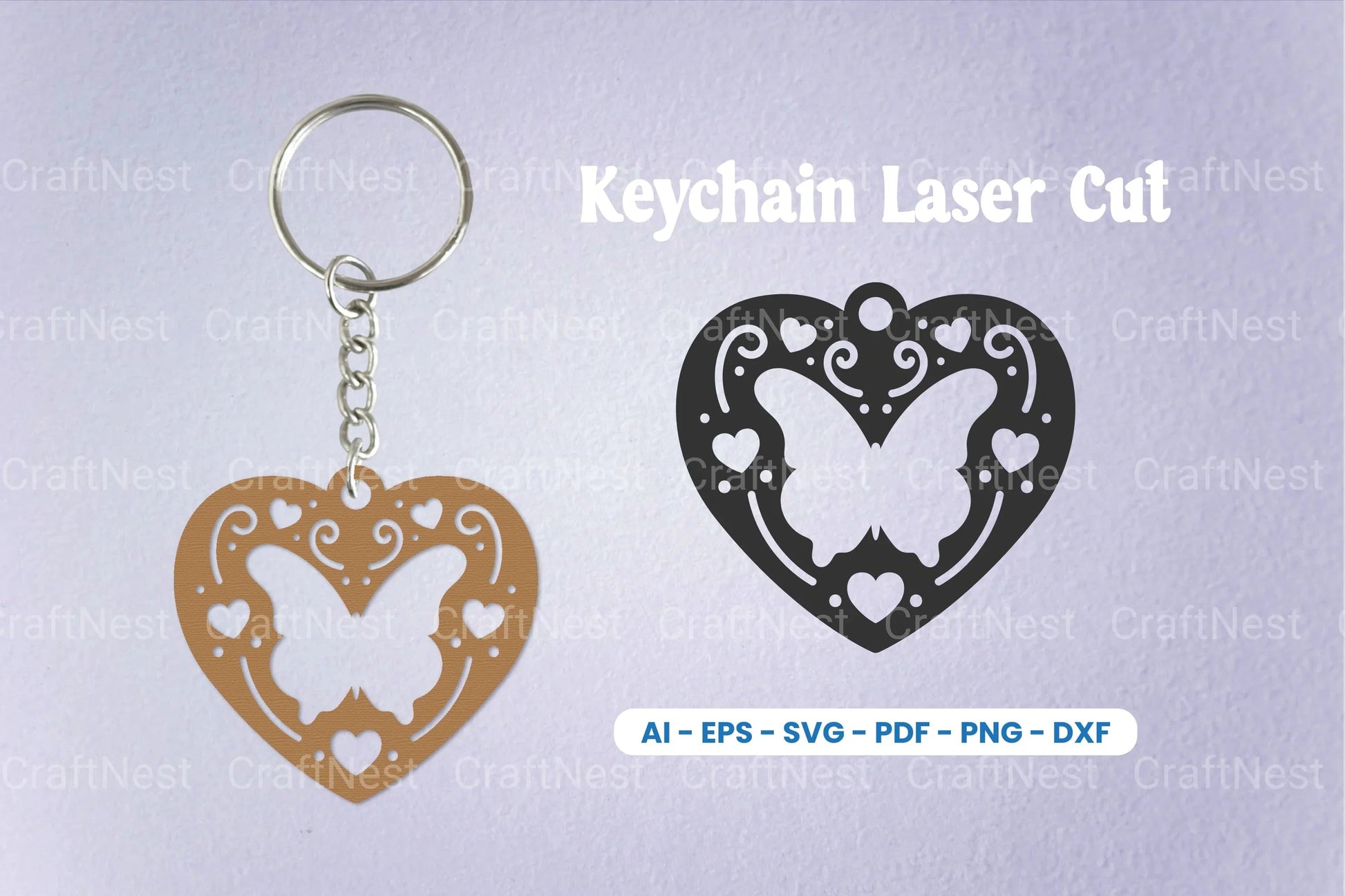 Decorative Heart Laser Cut Keychain SVG Bundle - CraftNest - Digital Crafting and Art