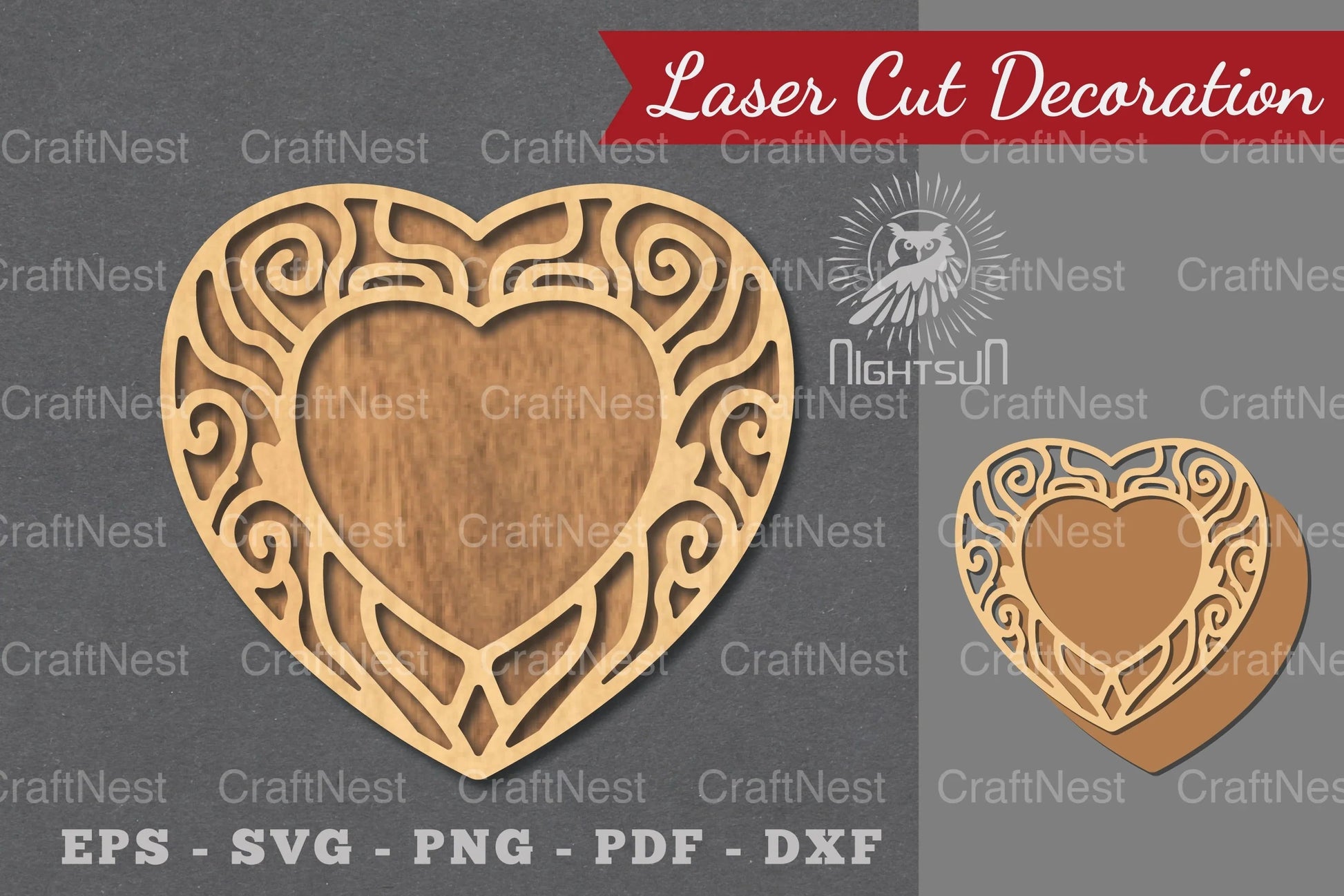 Decorative Heart Laser Cut Sign Bundle - CraftNest - Digital Crafting and Art