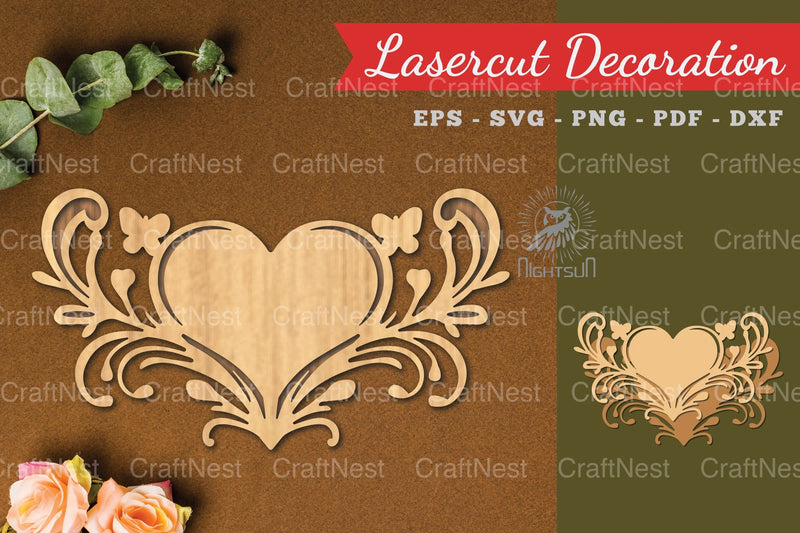 Decorative Heart Lasercut Decoration Clipart Bundle - CraftNest - Digital Crafting and Art