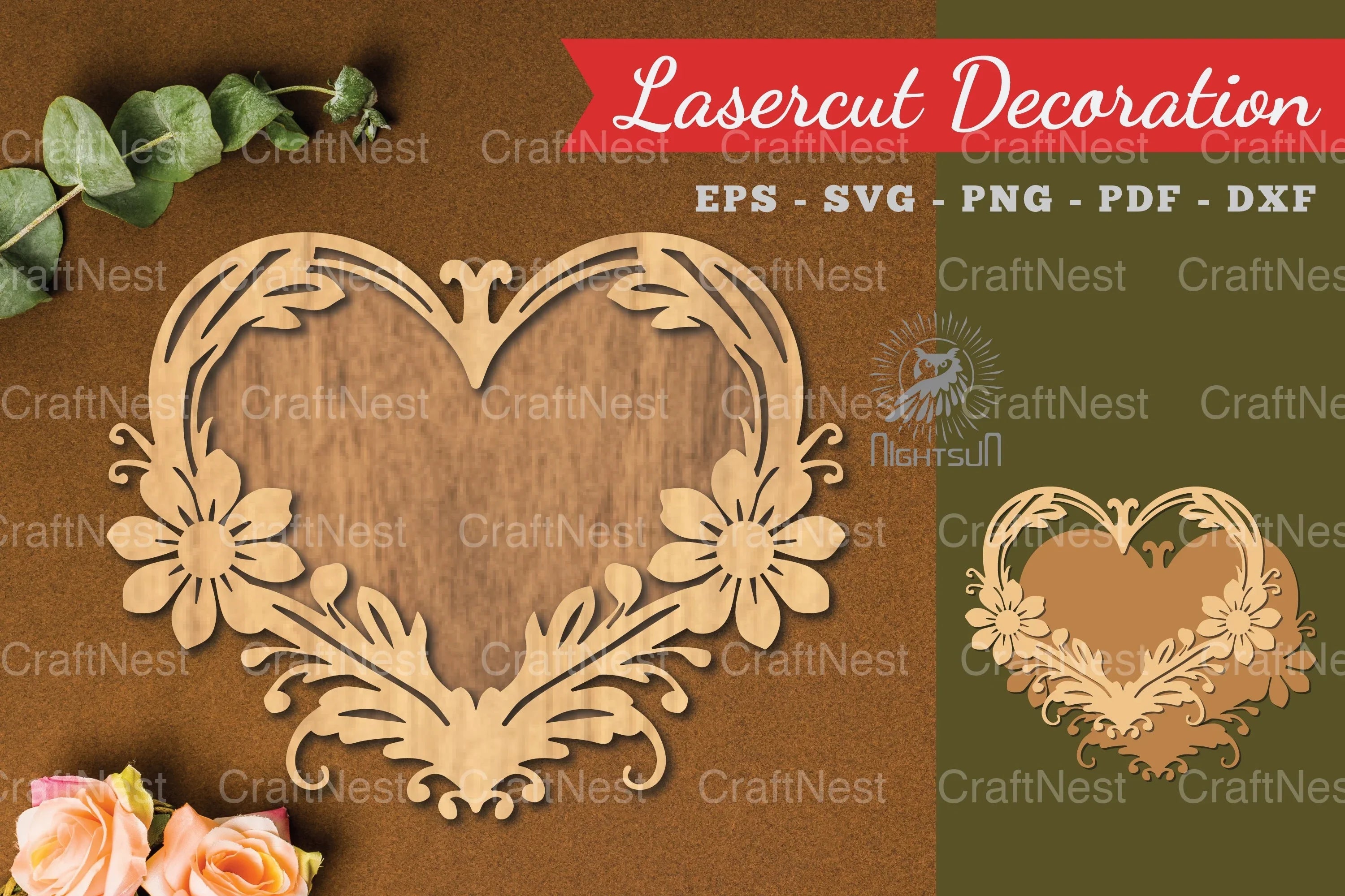 Decorative Heart Lasercut Decoration Clipart Bundle - CraftNest - Digital Crafting and Art