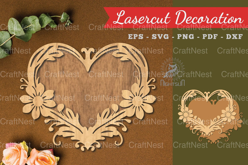 Decorative Heart Lasercut Decoration Clipart Bundle - CraftNest - Digital Crafting and Art