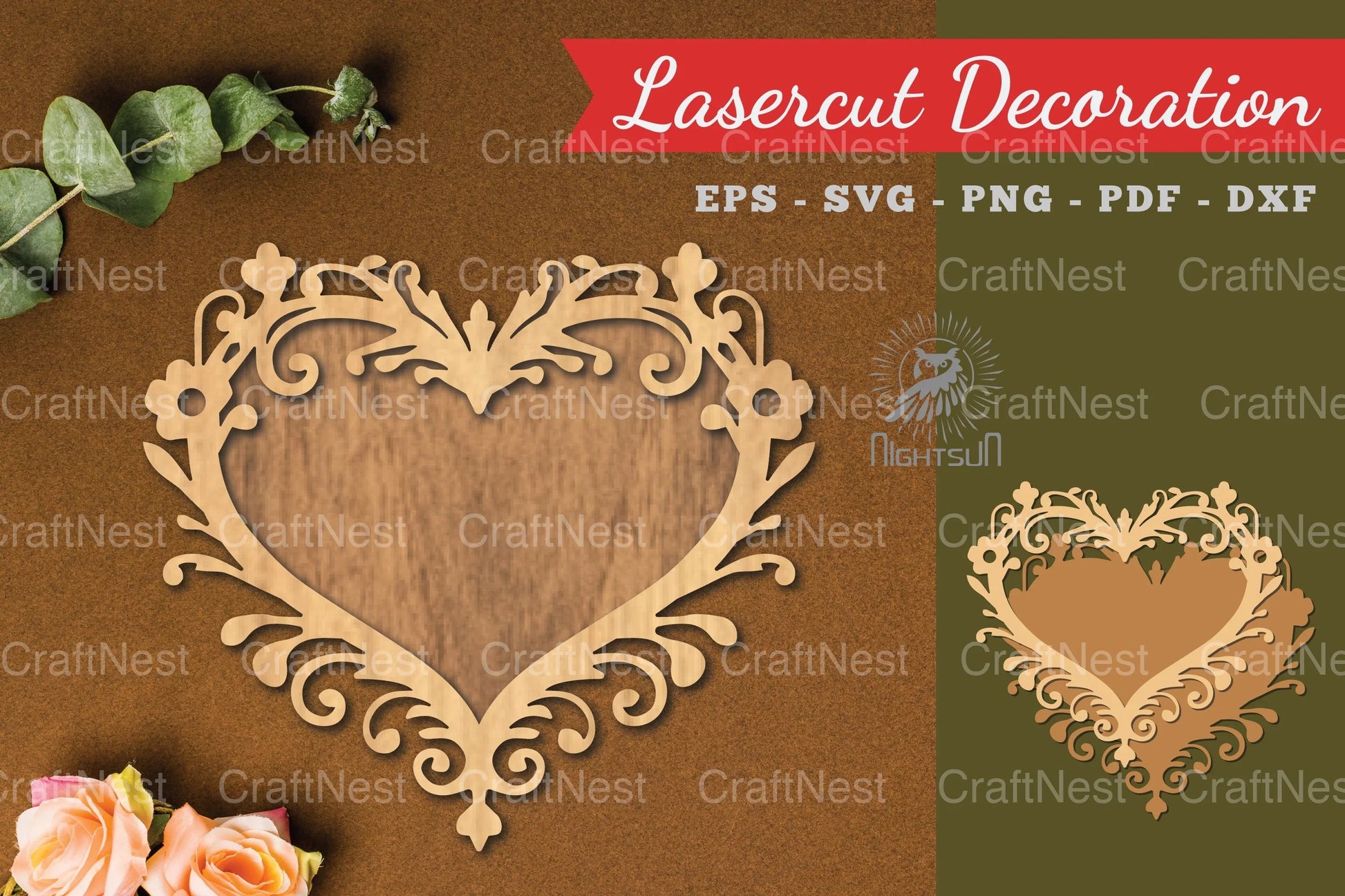 Decorative Heart Lasercut Decoration Clipart Bundle - CraftNest - Digital Crafting and Art