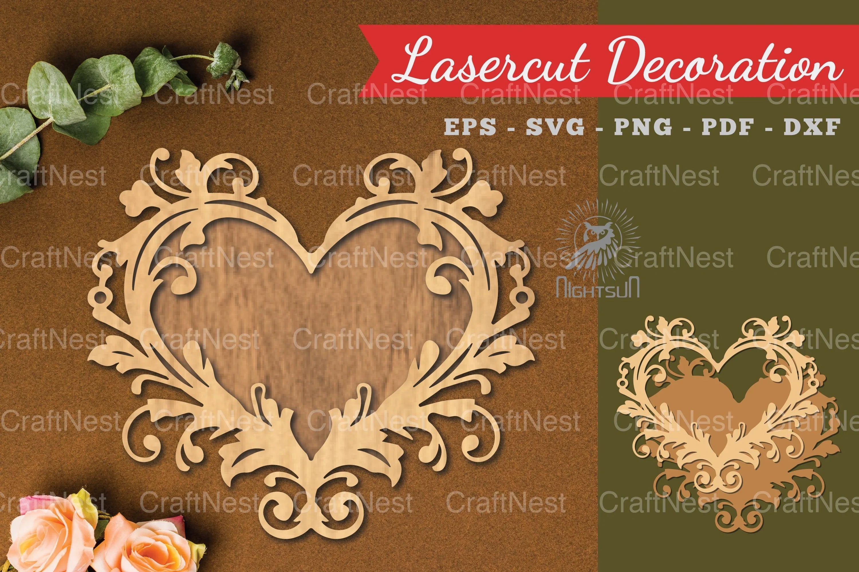 Decorative Heart Lasercut Decoration Clipart Bundle - CraftNest - Digital Crafting and Art
