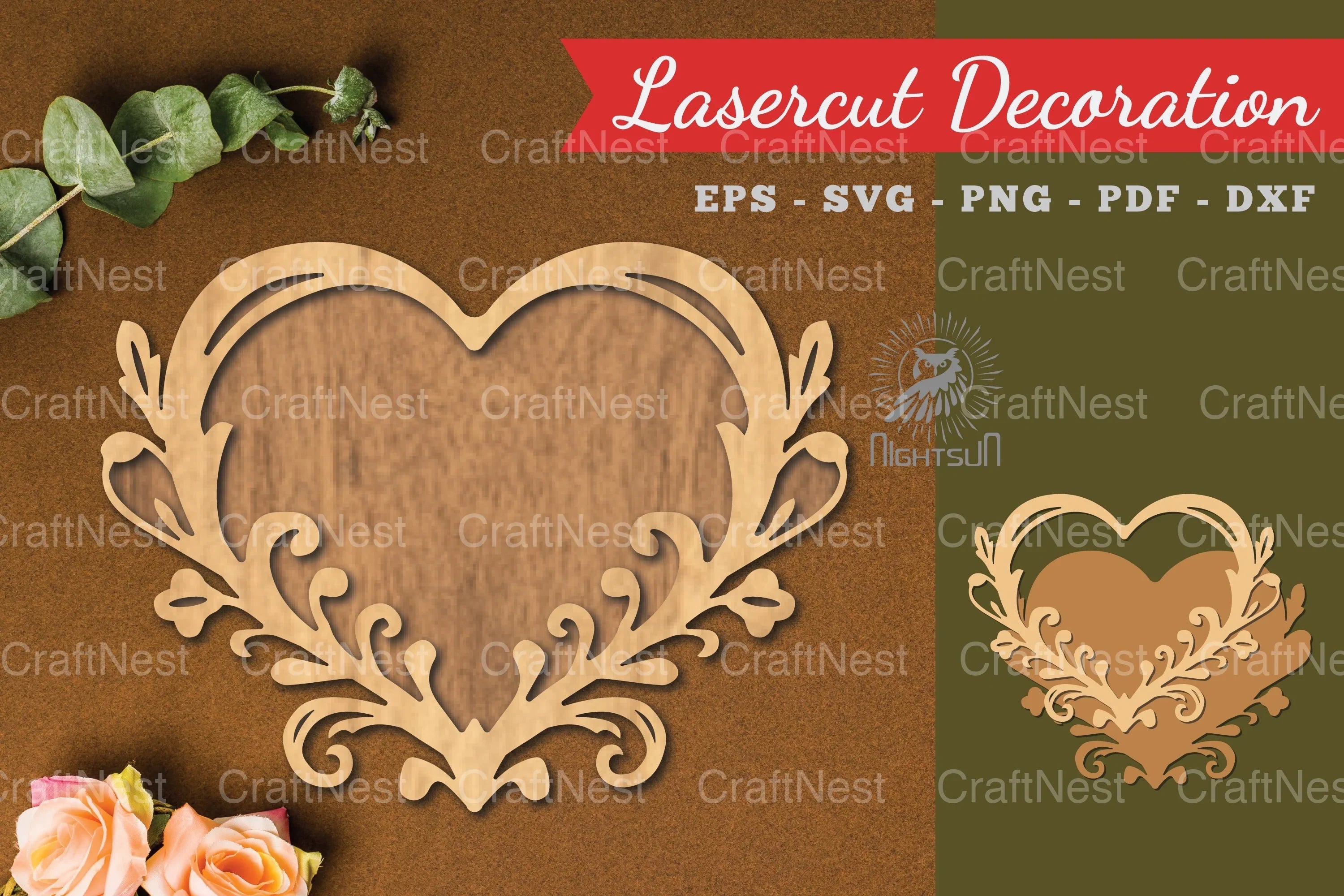 Decorative Heart Lasercut Decoration Clipart Bundle - CraftNest - Digital Crafting and Art
