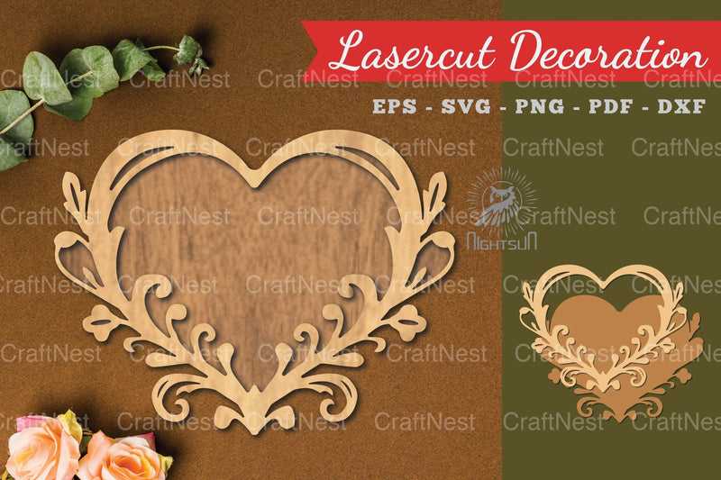 Decorative Heart Lasercut Decoration Clipart Bundle - CraftNest - Digital Crafting and Art