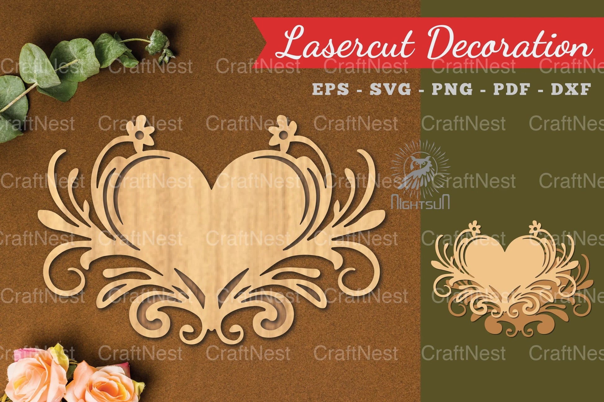 Decorative Heart Lasercut Decoration Clipart Bundle - CraftNest - Digital Crafting and Art