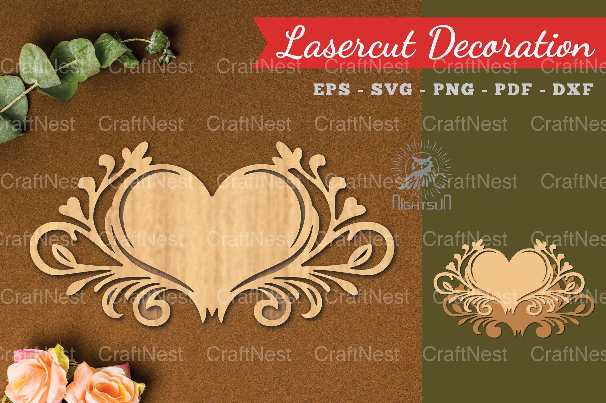 Decorative Heart Lasercut Decoration Clipart Bundle - CraftNest - Digital Crafting and Art