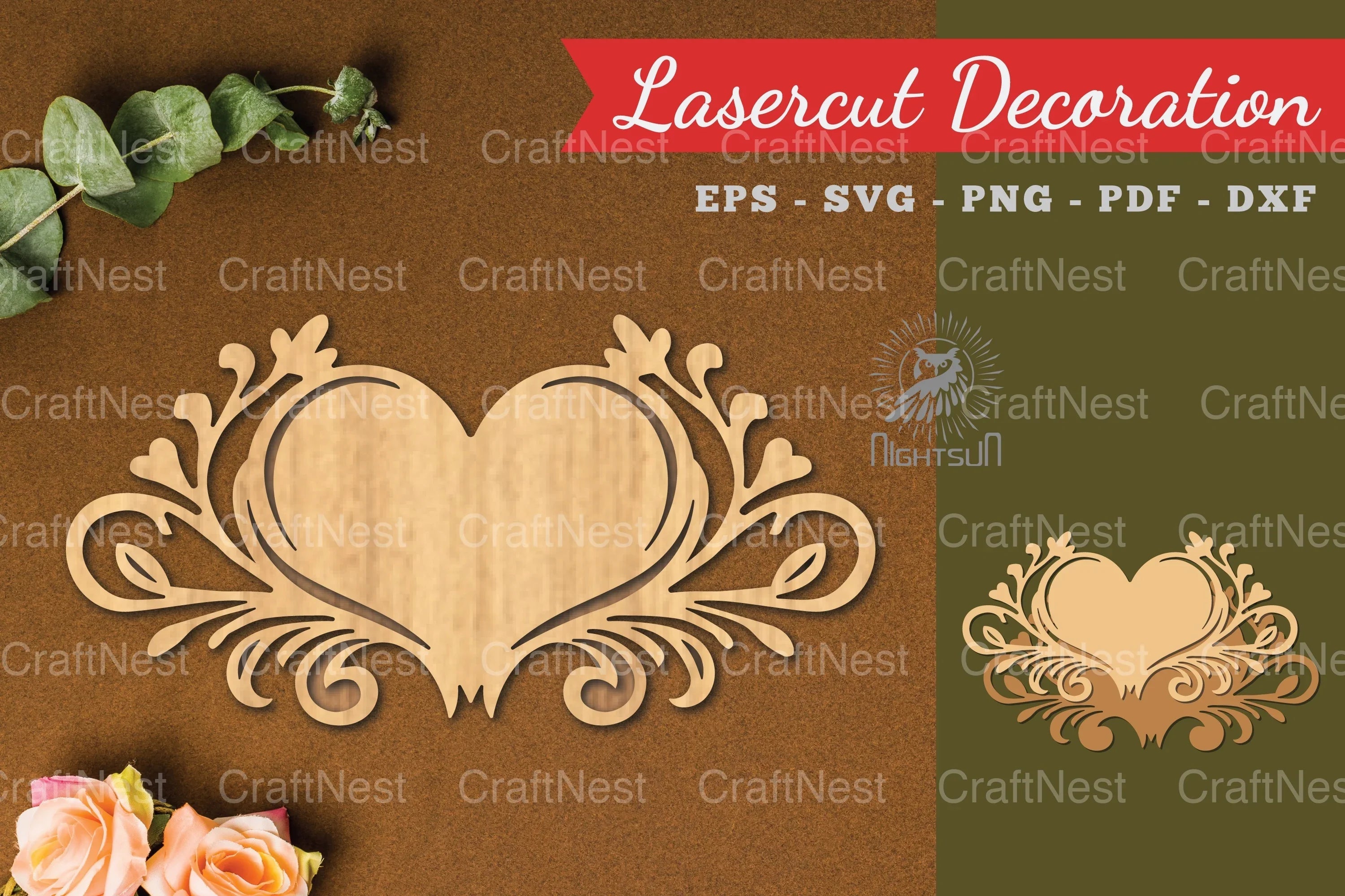 Decorative Heart Lasercut Decoration Clipart Bundle - CraftNest - Digital Crafting and Art