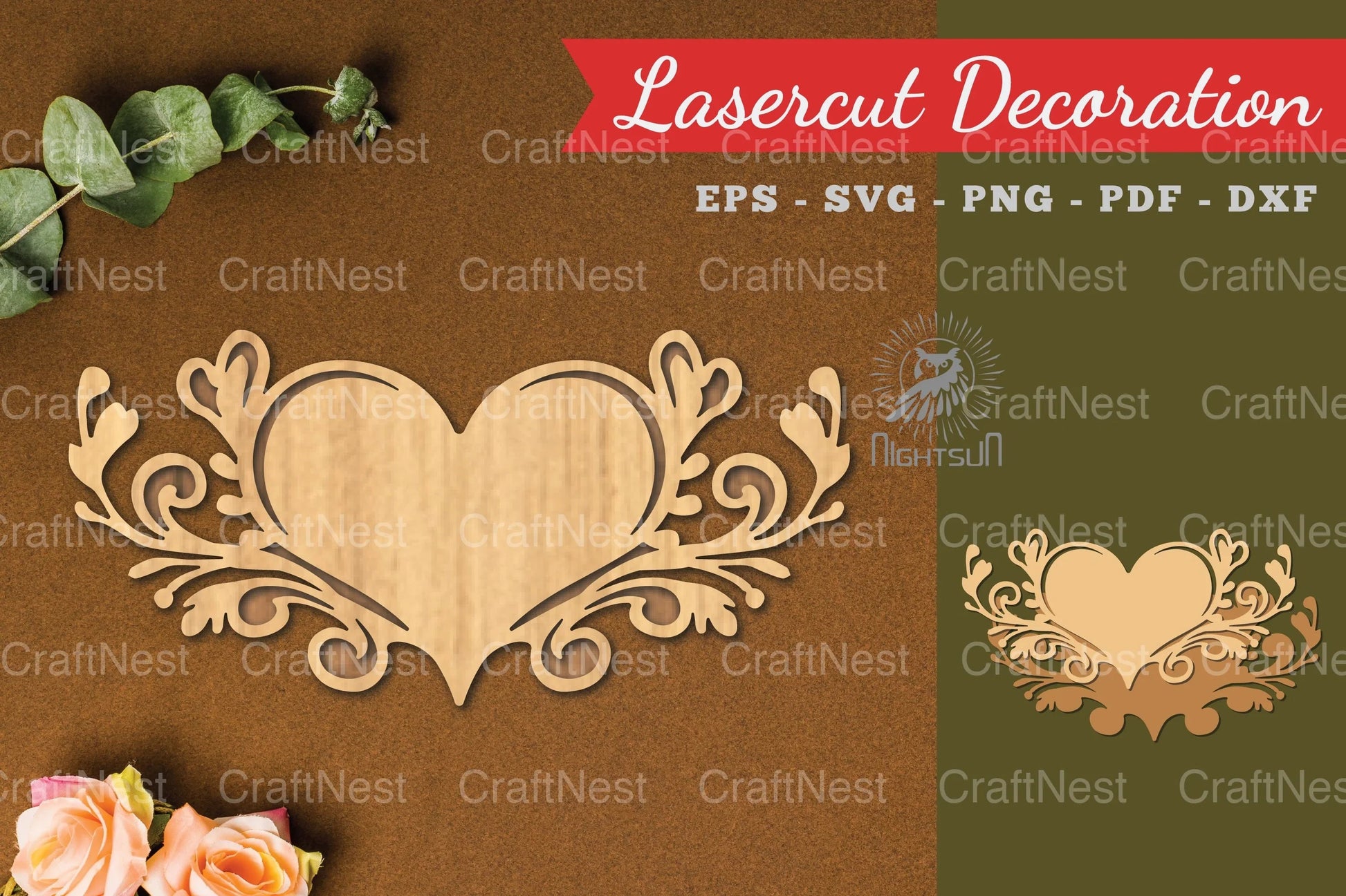 Decorative Heart Lasercut Decoration Clipart Bundle - CraftNest - Digital Crafting and Art