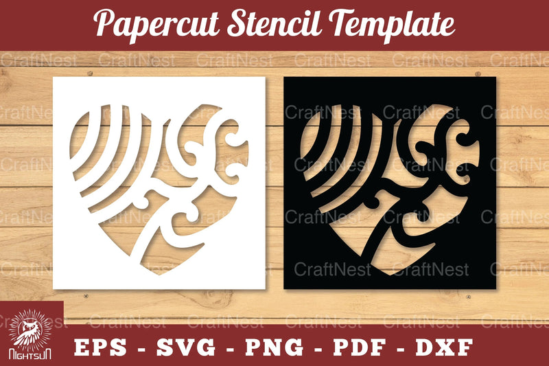 Decorative Heart Papercut Stencil Clipart Bundle - CraftNest - Digital Crafting and Art