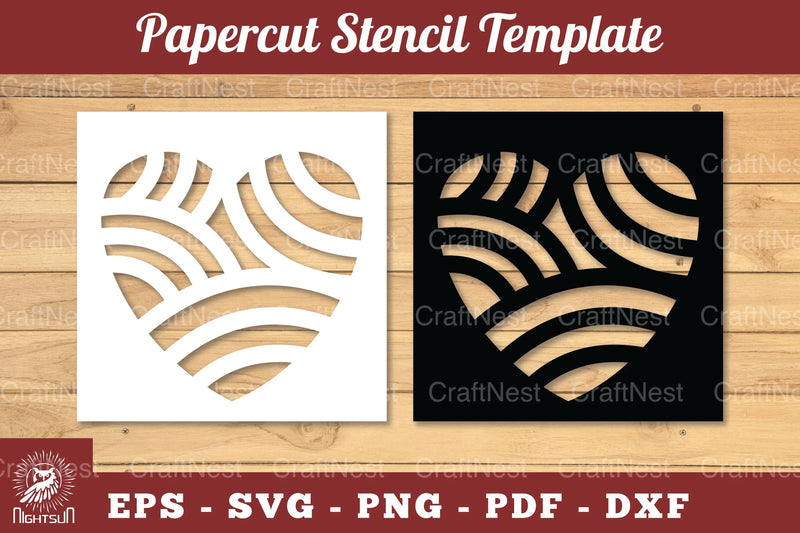 Decorative Heart Papercut Stencil Clipart Bundle - CraftNest - Digital Crafting and Art