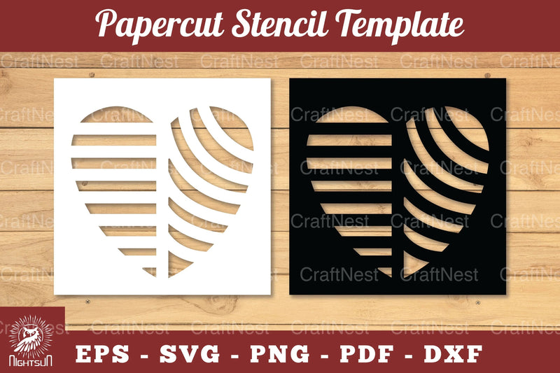 Decorative Heart Papercut Stencil Clipart Bundle - CraftNest - Digital Crafting and Art