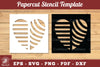 Decorative Heart Papercut Stencil Clipart Bundle