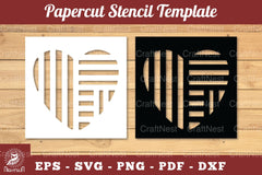 Decorative Heart Papercut Stencil Clipart Bundle - CraftNest - Digital Crafting and Art