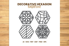 Decorative Hexagon Lasercut SVG Bundle - CraftNest - Digital Crafting and Art
