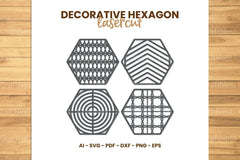 Decorative Hexagon Lasercut SVG Bundle - CraftNest - Digital Crafting and Art