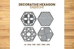 Decorative Hexagon Lasercut SVG Bundle - CraftNest - Digital Crafting and Art