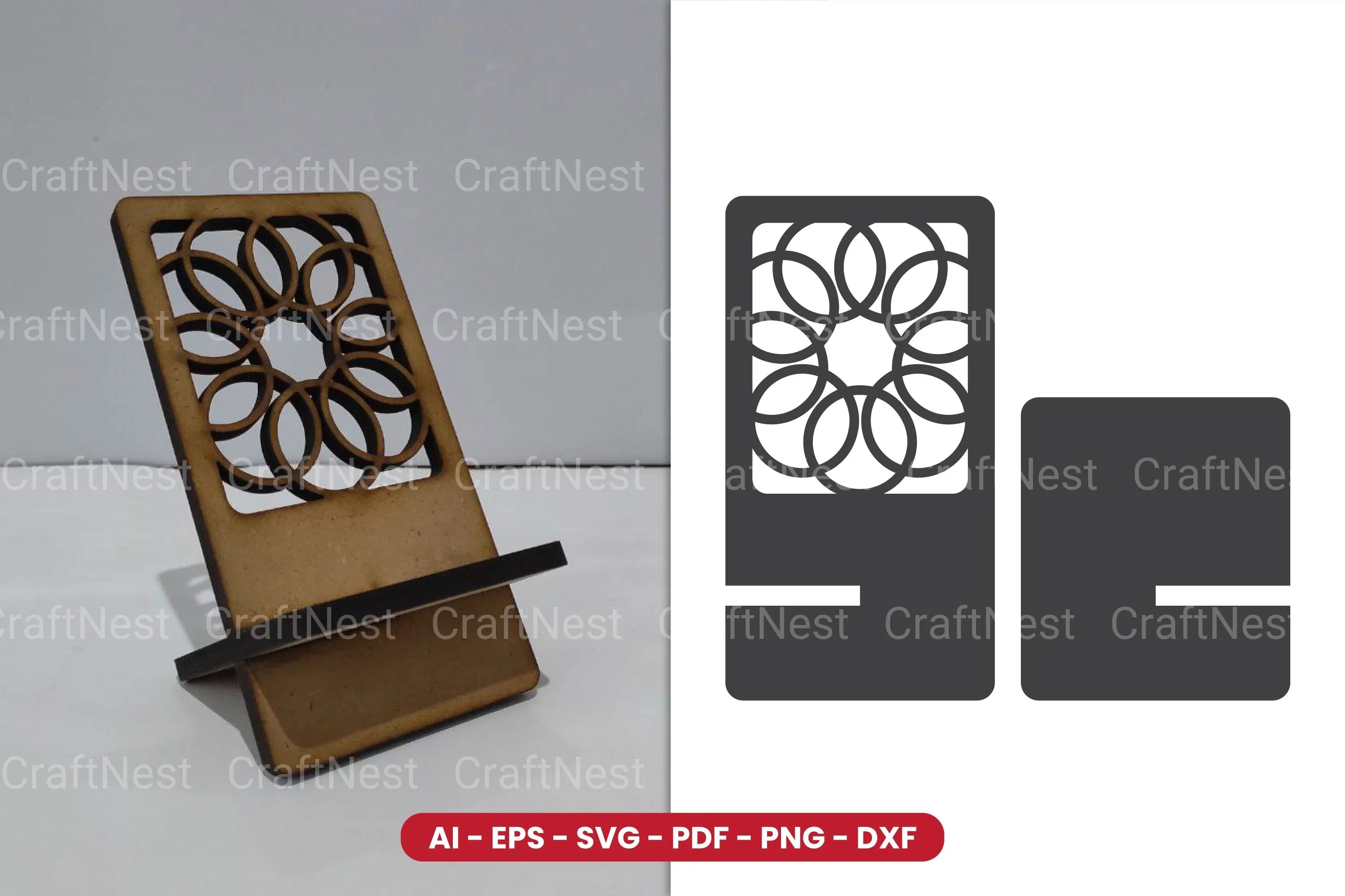 Decorative Phone Holder Lasercut SVG Bundle - CraftNest - Digital Crafting and Art