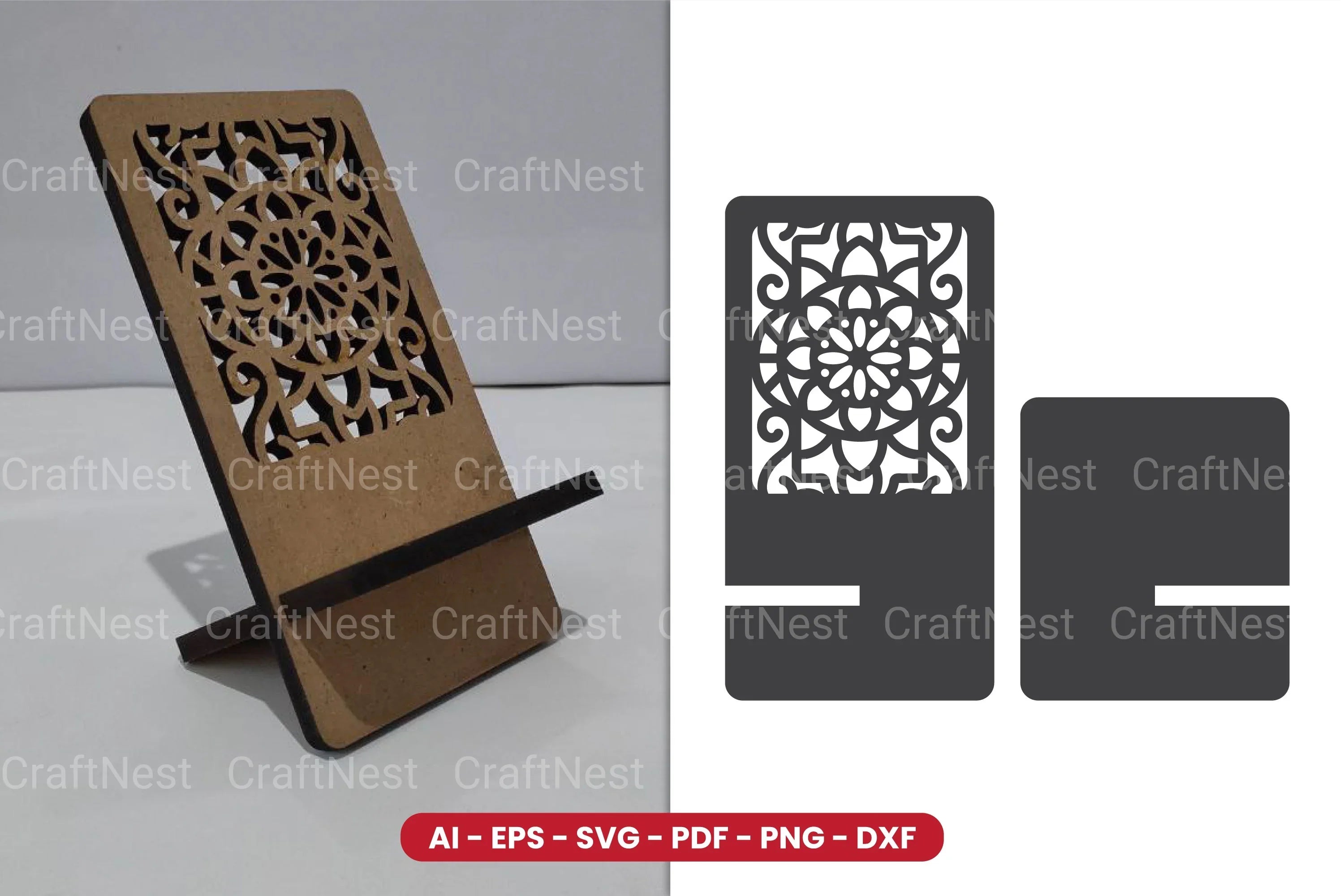 Decorative Phone Holder Lasercut SVG Bundle - CraftNest - Digital Crafting and Art