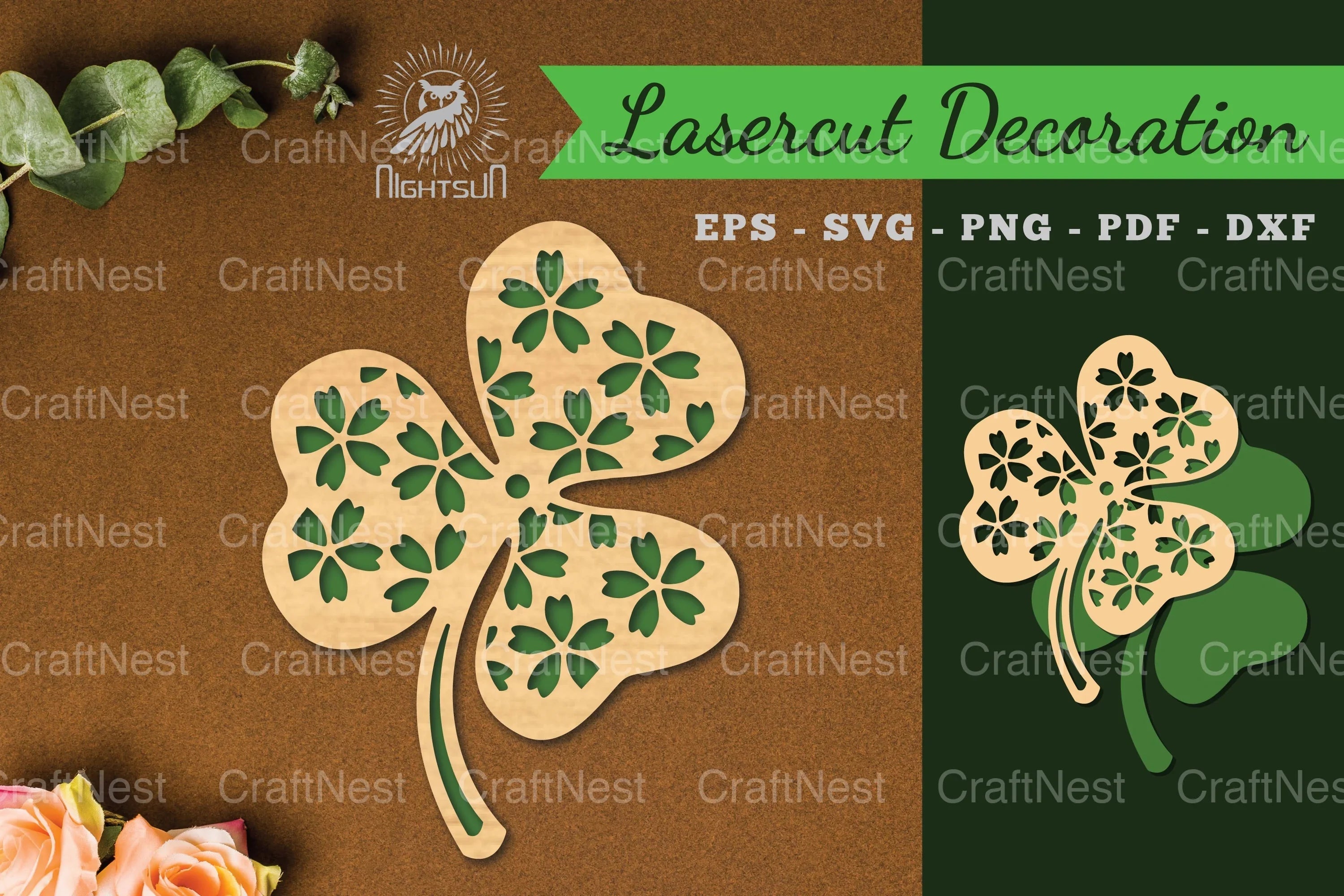 Decorative Shamrock Laser Cut Decoration Clipart Bundle - CraftNest - Digital Crafting and Art