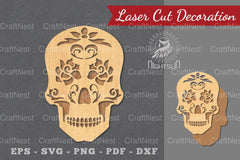 Decorative Skull Laser Cut Decoration Clipart Bundle - CraftNest - Digital Crafting and Art
