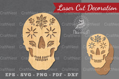 Decorative Skull Laser Cut Decoration Clipart Bundle - CraftNest - Digital Crafting and Art