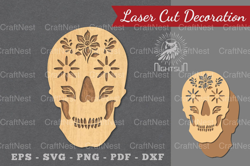Decorative Skull Laser Cut Decoration Clipart Bundle - CraftNest - Digital Crafting and Art
