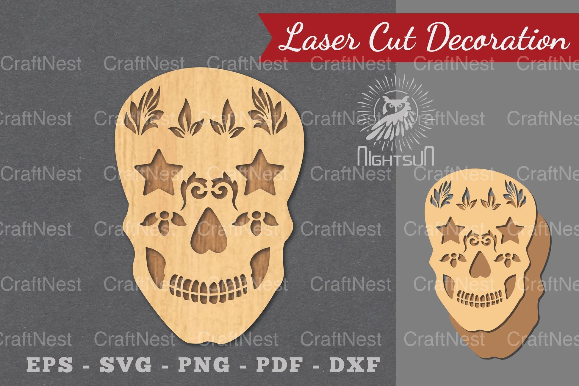 Decorative Skull Laser Cut Decoration Clipart Bundle - CraftNest - Digital Crafting and Art