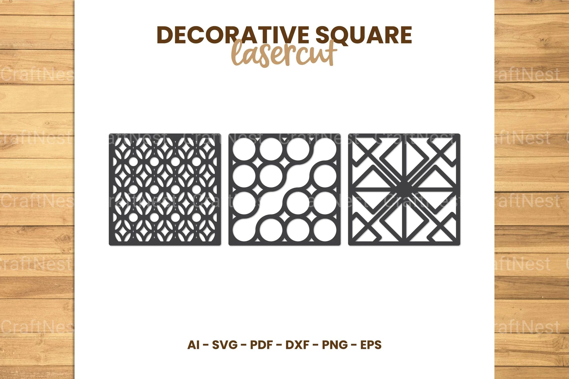 Decorative Square Lasercut SVG Bundle - CraftNest - Digital Crafting and Art