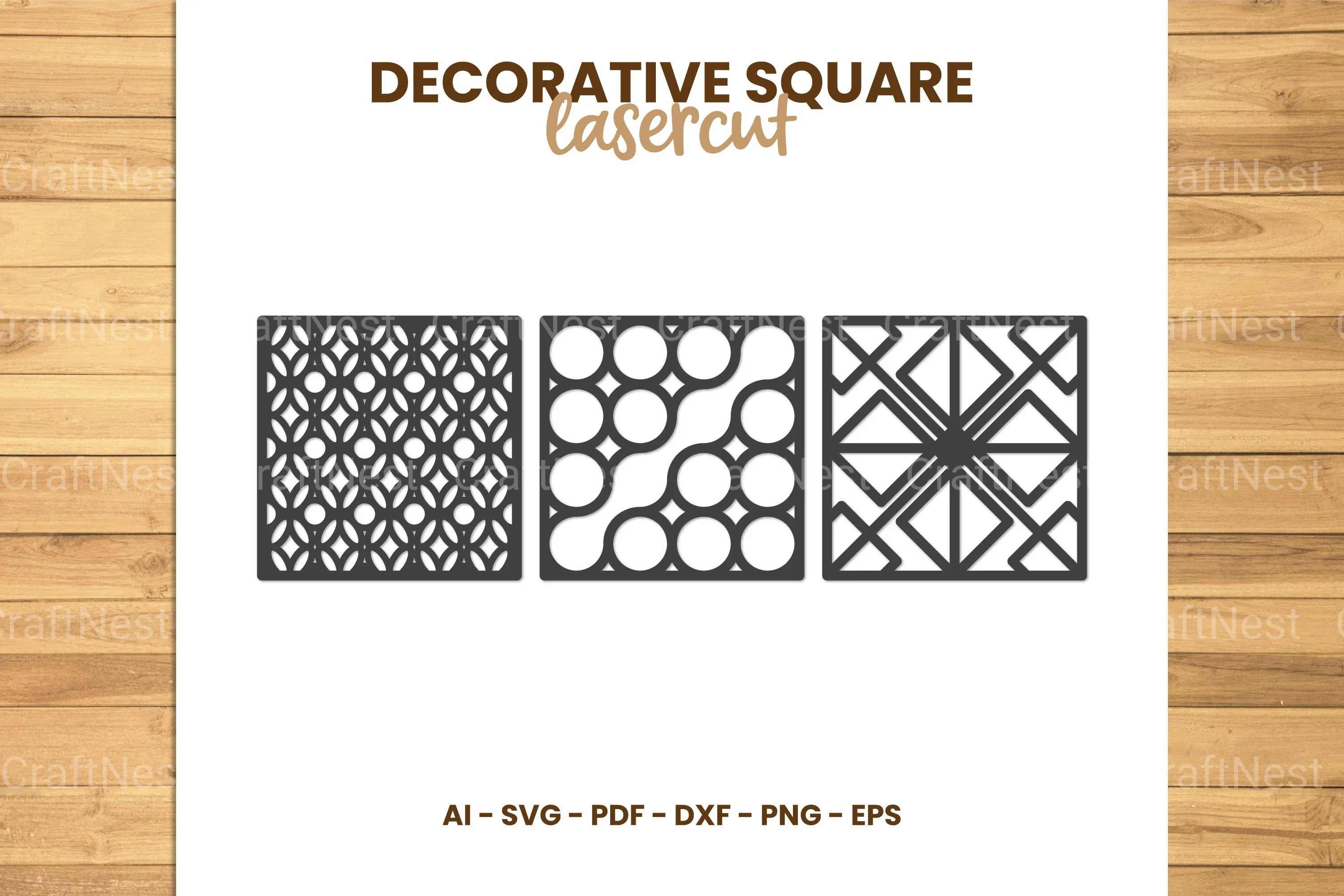 Decorative Square Lasercut SVG Bundle - CraftNest - Digital Crafting and Art
