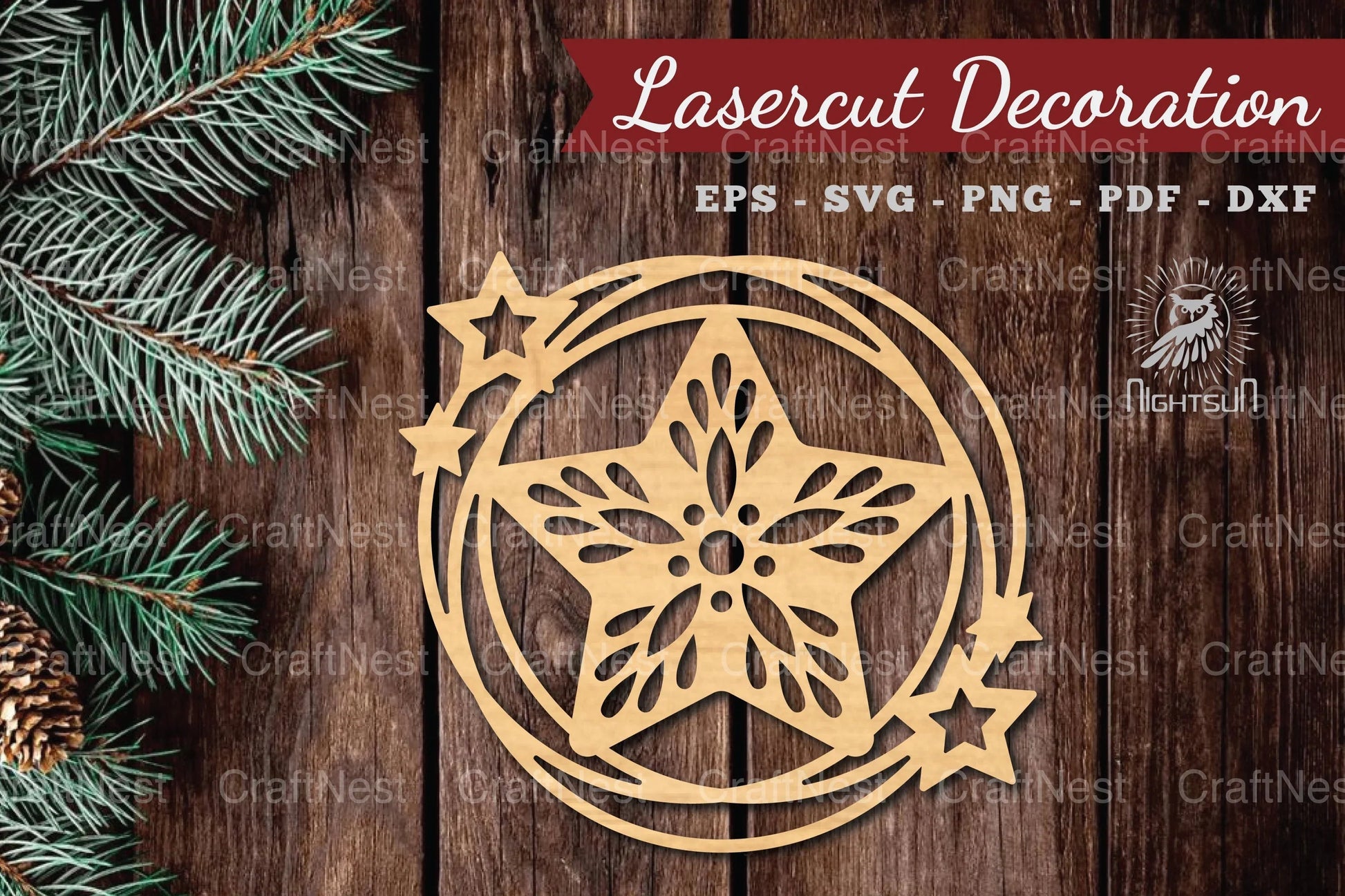 Decorative Stars Lasercut Round Clipart Bundle - CraftNest - Digital Crafting and Art