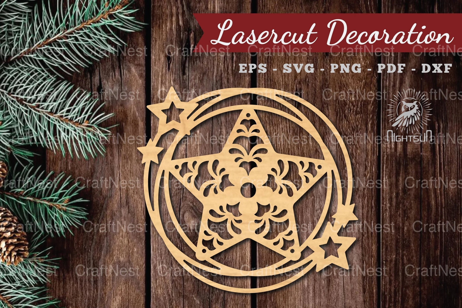 Decorative Stars Lasercut Round Clipart Bundle - CraftNest - Digital Crafting and Art