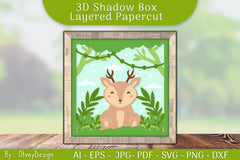 Deer Animals Shadow Box Layered Papercut SVG Bundle - CraftNest - Digital Crafting and Art