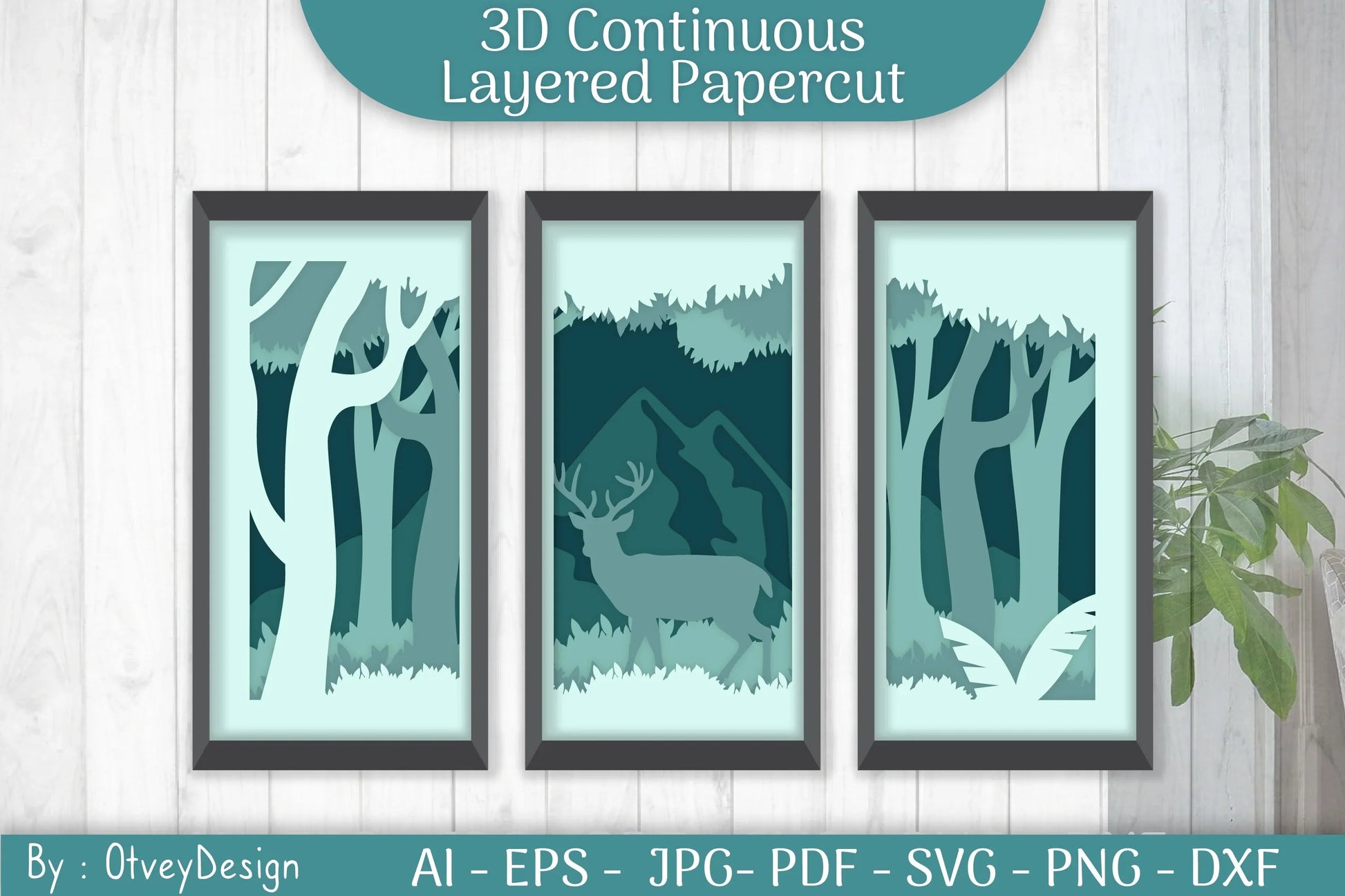 Deer Continuous Layered Papercut SVG Bundle - CraftNest - Digital Crafting and Art