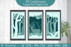 Deer Continuous Layered Papercut SVG Bundle - CraftNest - Digital Crafting and Art