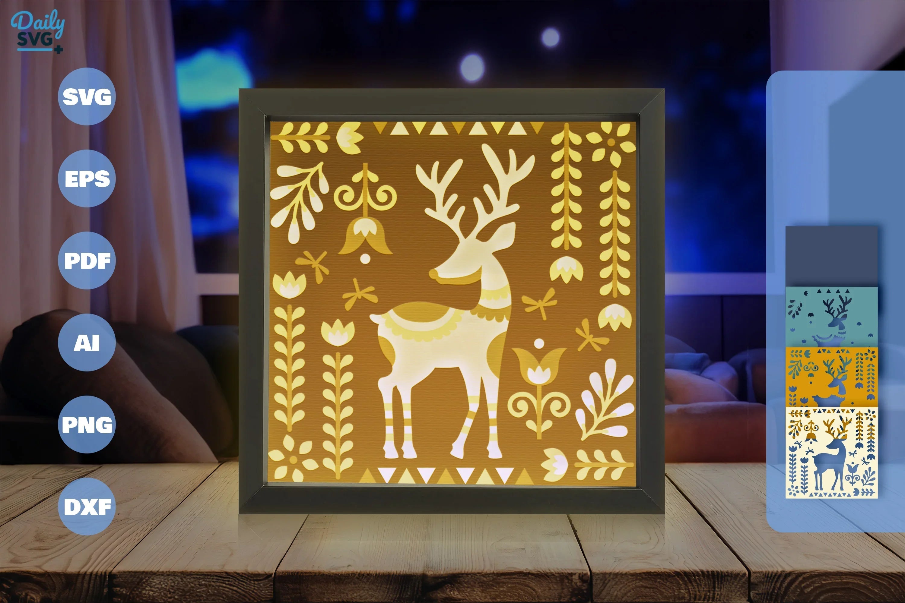 Deer Folk Art Papercut SVG Bundle - CraftNest - Digital Crafting and Art