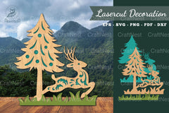 Deer in Forest Laser Cut Decoration Clipart Bundle - CraftNest - Digital Crafting and Art