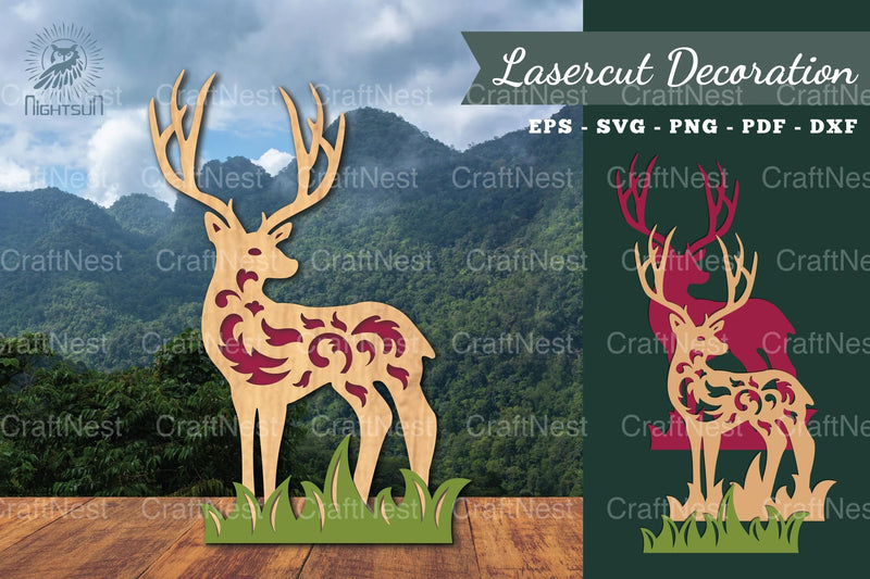 Deer in Forest Laser Cut Decoration Clipart Bundle - CraftNest - Digital Crafting and Art