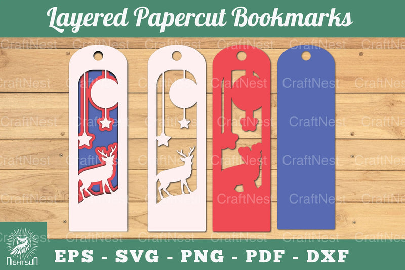 Deer Layered Papercut Bookmarks Clipart Bundle - CraftNest - Digital Crafting and Art