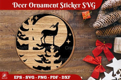 Christmas Deer Ornament Sticker Clipart Bundle - CraftNest - Digital Crafting and Art