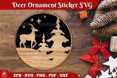 Christmas Deer Ornament Sticker Clipart Bundle - CraftNest - Digital Crafting and Art