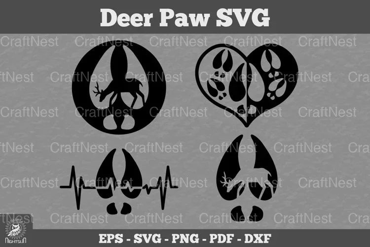 Deer Paw SVG Animal Clipart Bundle - CraftNest - Digital Crafting and Art