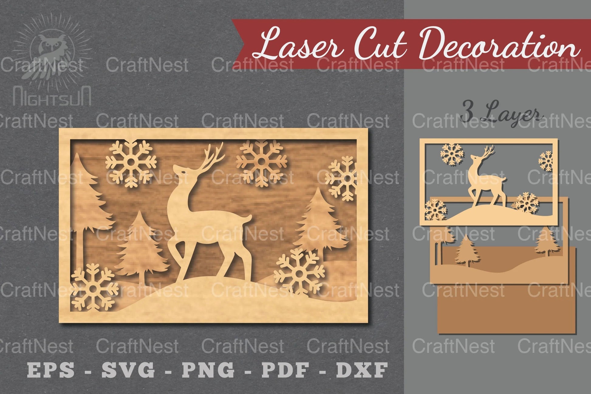 Deer Scene Laser Cut Home Decor Clipart Bundle - CraftNest - Digital Crafting and Art